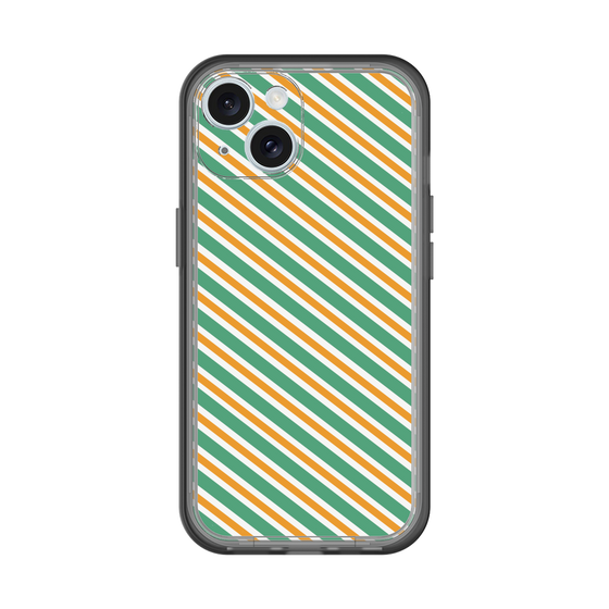 スリムプロテクションプレミアムケース［ Small Stripe - Green × Orange ］