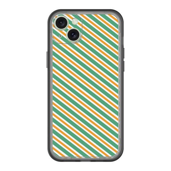 スリムプロテクションプレミアムケース［ Small Stripe - Green × Orange ］