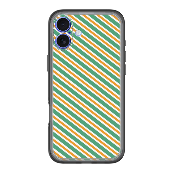 スリムプロテクションプレミアムケース［ Small Stripe - Green × Orange ］