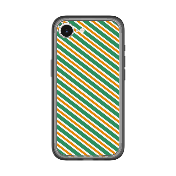 スリムプロテクションプレミアムケース［ Small Stripe - Green × Orange ］