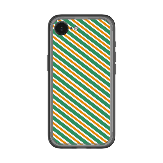スリムプロテクションプレミアムケース［ Small Stripe - Green × Orange ］
