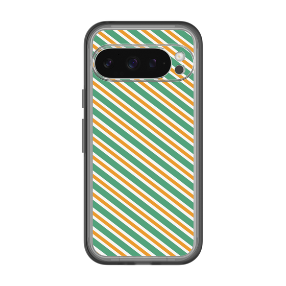 スリムプロテクションプレミアムケース［ Small Stripe - Green × Orange ］