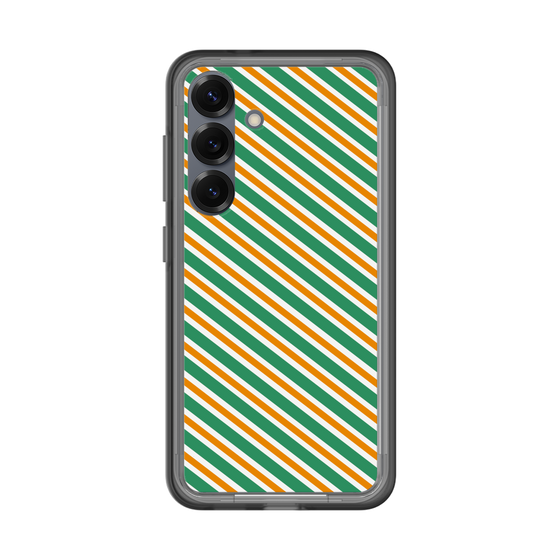 スリムプロテクションプレミアムケース［ Small Stripe - Green × Orange ］