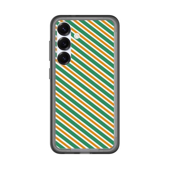 スリムプロテクションプレミアムケース［ Small Stripe - Green × Orange ］