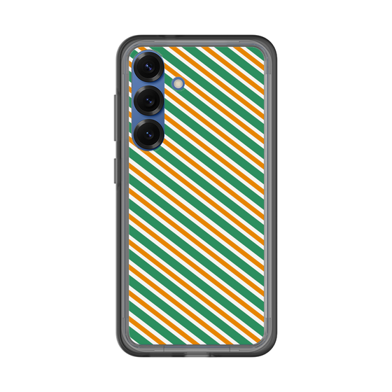 スリムプロテクションプレミアムケース［ Small Stripe - Green × Orange ］