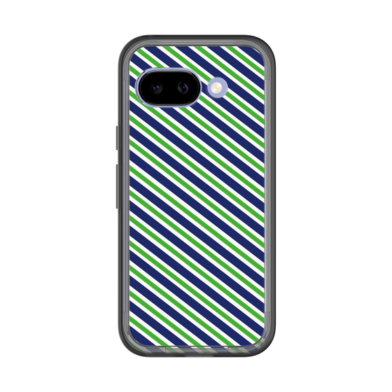 スリムプロテクションプレミアムケース［ Small Stripe - Navy × Green ］