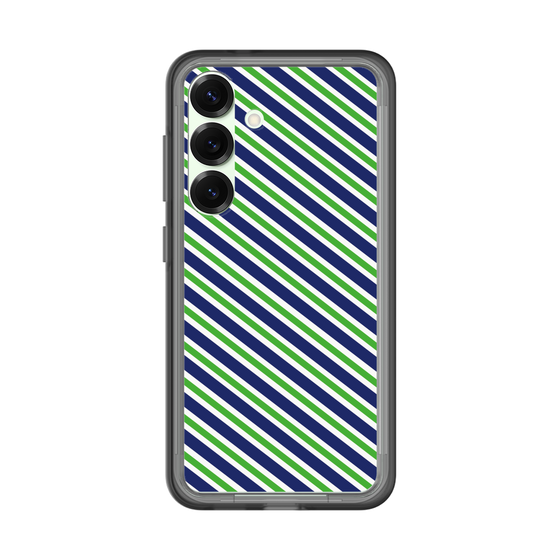 スリムプロテクションプレミアムケース［ Small Stripe - Navy × Green ］