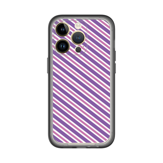 スリムプロテクションプレミアムケース［ Small Stripe - Purple × Pink ］