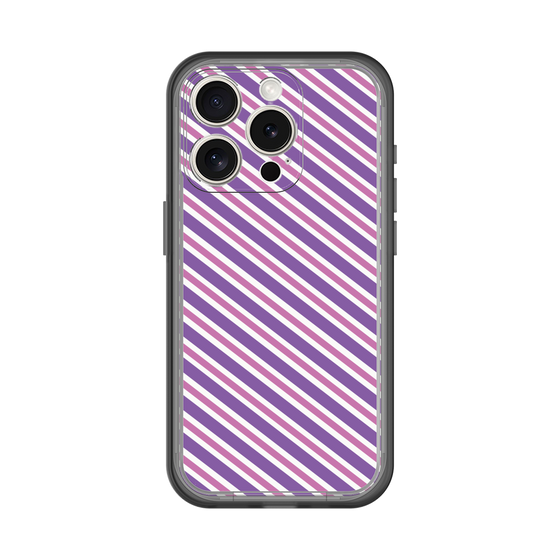 スリムプロテクションプレミアムケース［ Small Stripe - Purple × Pink ］