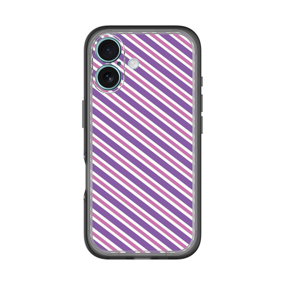 スリムプロテクションプレミアムケース［ Small Stripe - Purple × Pink ］