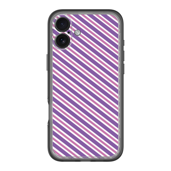 スリムプロテクションプレミアムケース［ Small Stripe - Purple × Pink ］