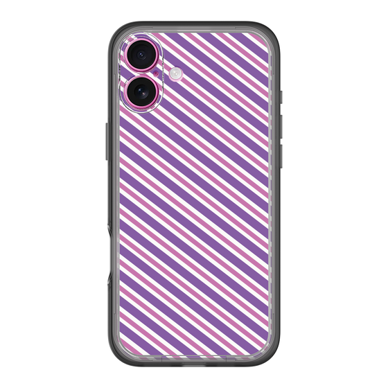 スリムプロテクションプレミアムケース［ Small Stripe - Purple × Pink ］