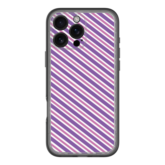 スリムプロテクションプレミアムケース［ Small Stripe - Purple × Pink ］