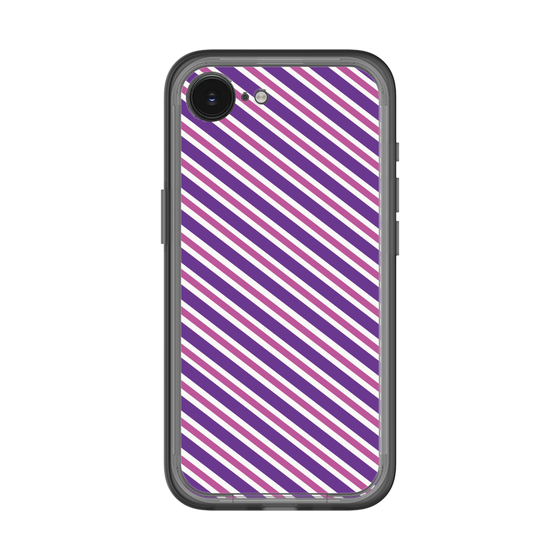 スリムプロテクションプレミアムケース［ Small Stripe - Purple × Pink ］