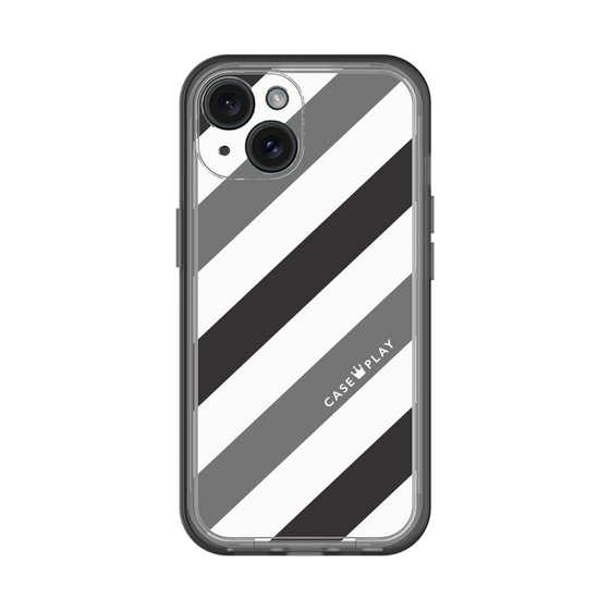 スリムプロテクションプレミアムケース［ Big Stripe - Black × Gray ］