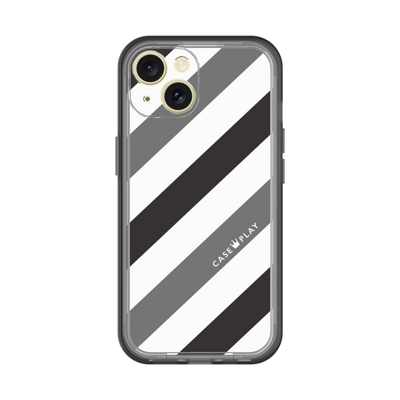 スリムプロテクションプレミアムケース［ Big Stripe - Black × Gray ］