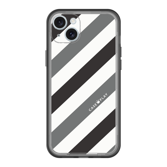 スリムプロテクションプレミアムケース［ Big Stripe - Black × Gray ］