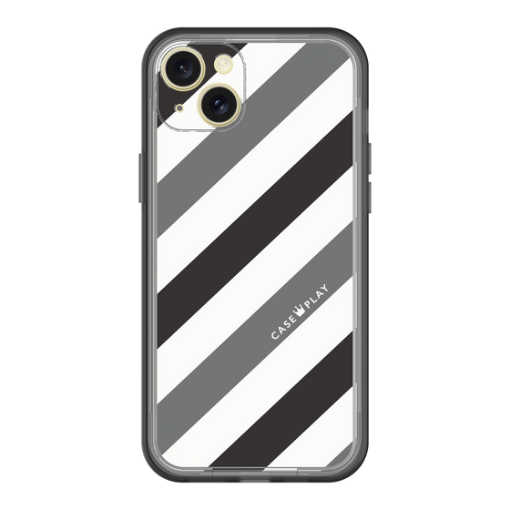 スリムプロテクションプレミアムケース［ Big Stripe - Black × Gray ］