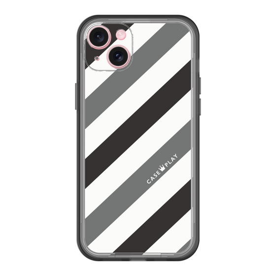 スリムプロテクションプレミアムケース［ Big Stripe - Black × Gray ］