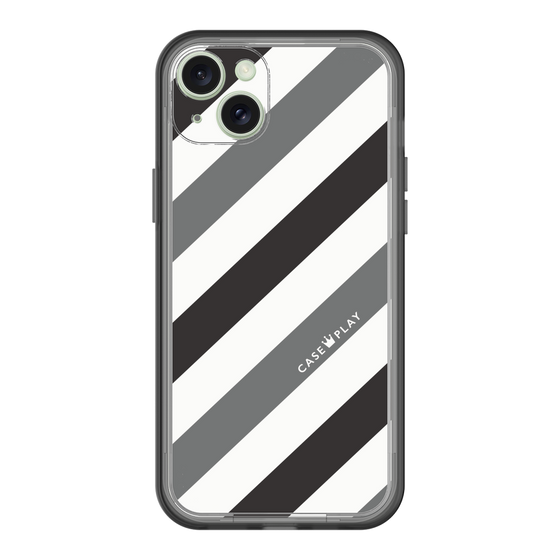 スリムプロテクションプレミアムケース［ Big Stripe - Black × Gray ］