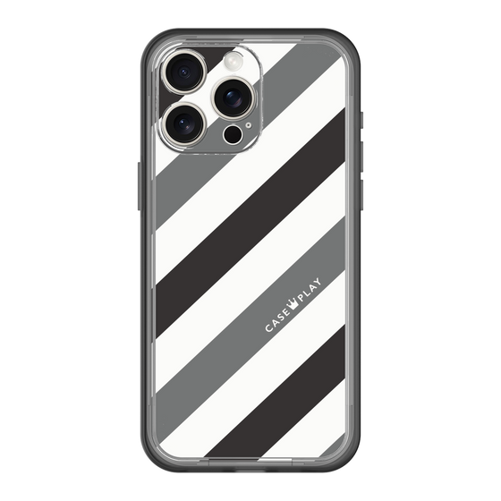 スリムプロテクションプレミアムケース［ Big Stripe - Black × Gray ］