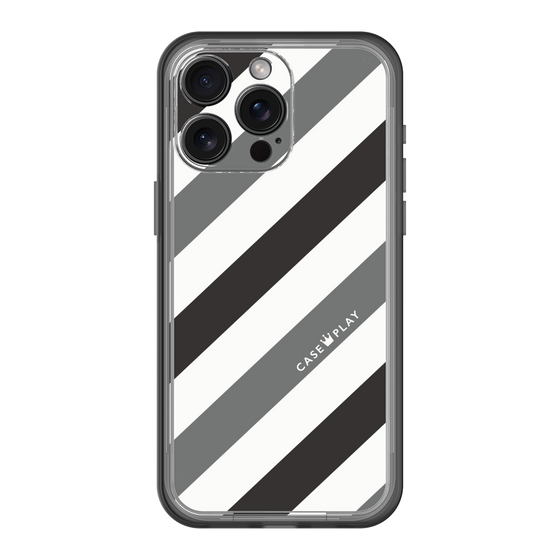 スリムプロテクションプレミアムケース［ Big Stripe - Black × Gray ］
