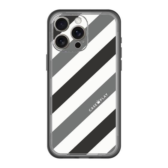 スリムプロテクションプレミアムケース［ Big Stripe - Black × Gray ］