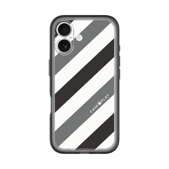 スリムプロテクションプレミアムケース［ Big Stripe - Black × Gray ］