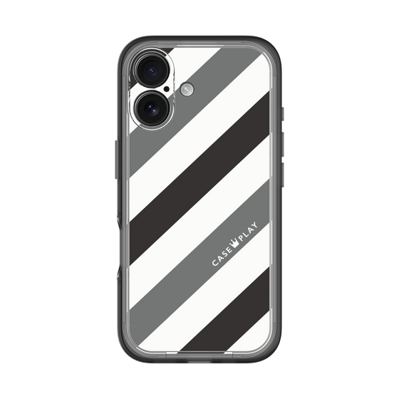 スリムプロテクションプレミアムケース［ Big Stripe - Black × Gray ］