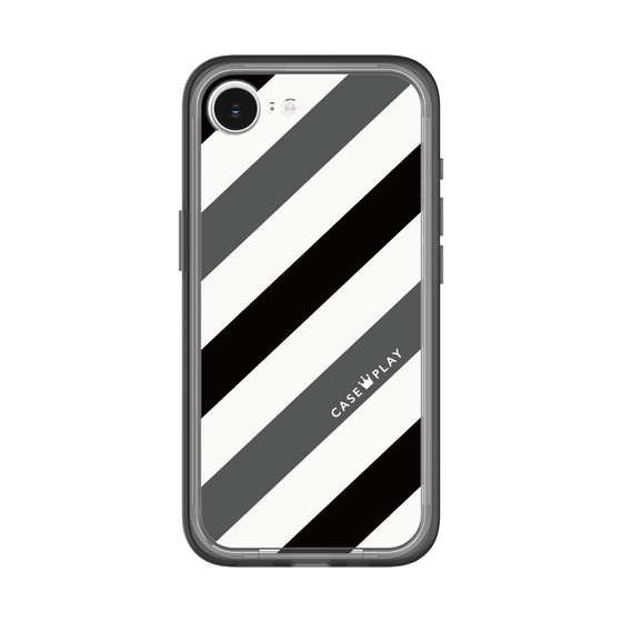スリムプロテクションプレミアムケース［ Big Stripe - Black × Gray ］