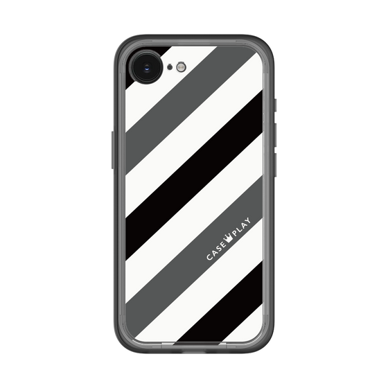 スリムプロテクションプレミアムケース［ Big Stripe - Black × Gray ］
