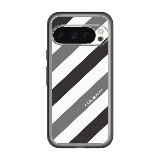 スリムプロテクションプレミアムケース［ Big Stripe - Black × Gray ］