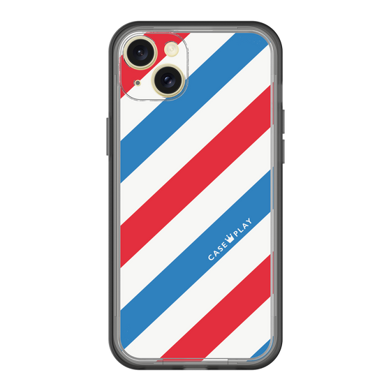スリムプロテクションプレミアムケース［ Big Stripe - Red × Blue ］