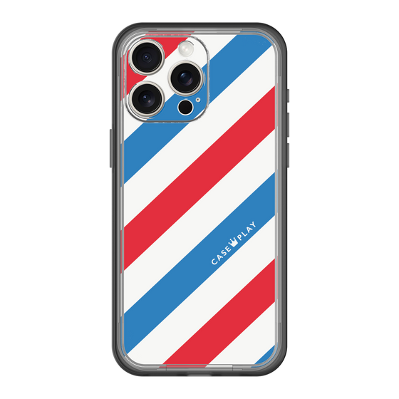 スリムプロテクションプレミアムケース［ Big Stripe - Red × Blue ］