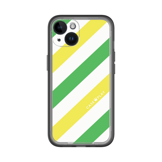 スリムプロテクションプレミアムケース［ Big Stripe - Green × Yellow ］