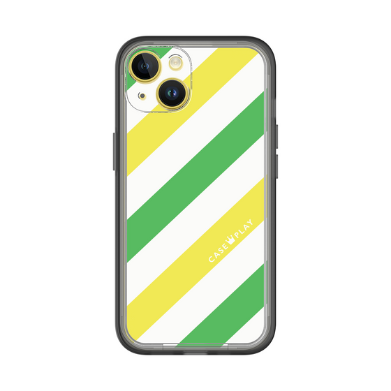 スリムプロテクションプレミアムケース［ Big Stripe - Green × Yellow ］