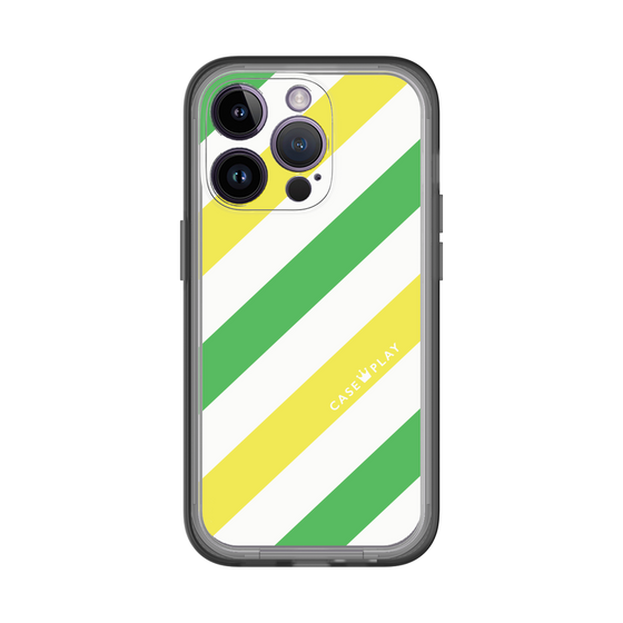 スリムプロテクションプレミアムケース［ Big Stripe - Green × Yellow ］