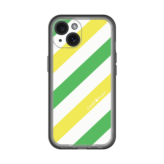 スリムプロテクションプレミアムケース［ Big Stripe - Green × Yellow ］