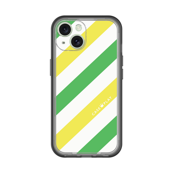 スリムプロテクションプレミアムケース［ Big Stripe - Green × Yellow ］