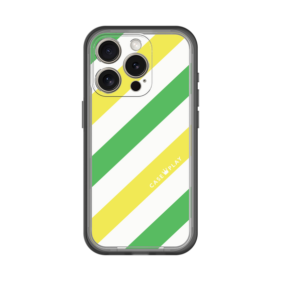 スリムプロテクションプレミアムケース［ Big Stripe - Green × Yellow ］