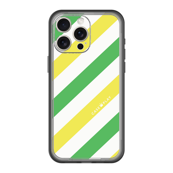スリムプロテクションプレミアムケース［ Big Stripe - Green × Yellow ］