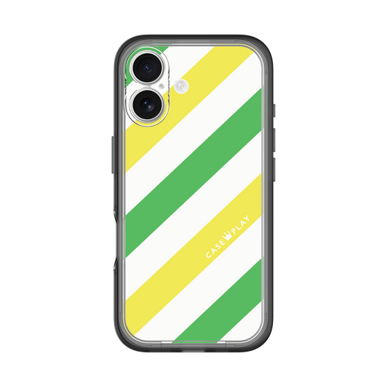 スリムプロテクションプレミアムケース［ Big Stripe - Green × Yellow ］