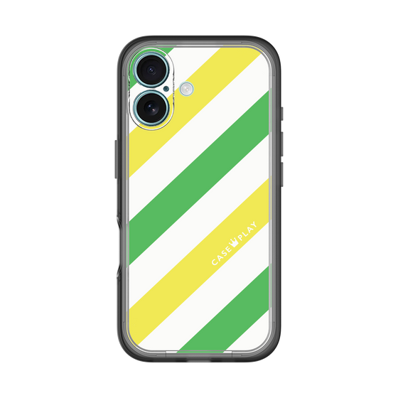 スリムプロテクションプレミアムケース［ Big Stripe - Green × Yellow ］