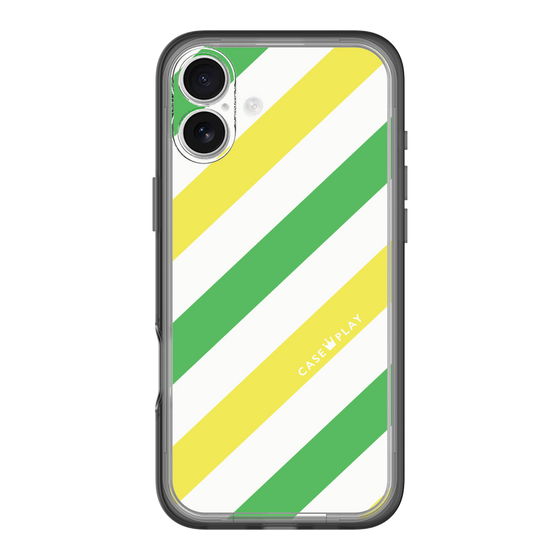 スリムプロテクションプレミアムケース［ Big Stripe - Green × Yellow ］