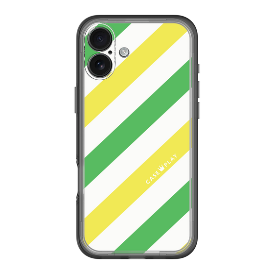 スリムプロテクションプレミアムケース［ Big Stripe - Green × Yellow ］