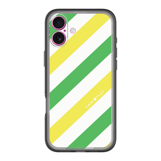 スリムプロテクションプレミアムケース［ Big Stripe - Green × Yellow ］