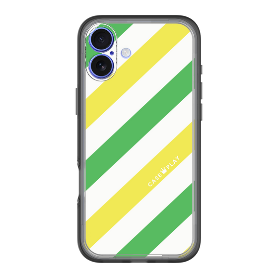 スリムプロテクションプレミアムケース［ Big Stripe - Green × Yellow ］