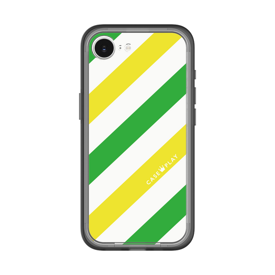 スリムプロテクションプレミアムケース［ Big Stripe - Green × Yellow ］