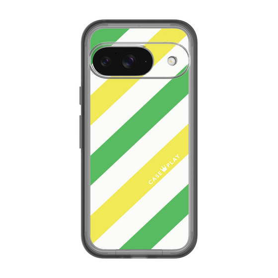 スリムプロテクションプレミアムケース［ Big Stripe - Green × Yellow ］