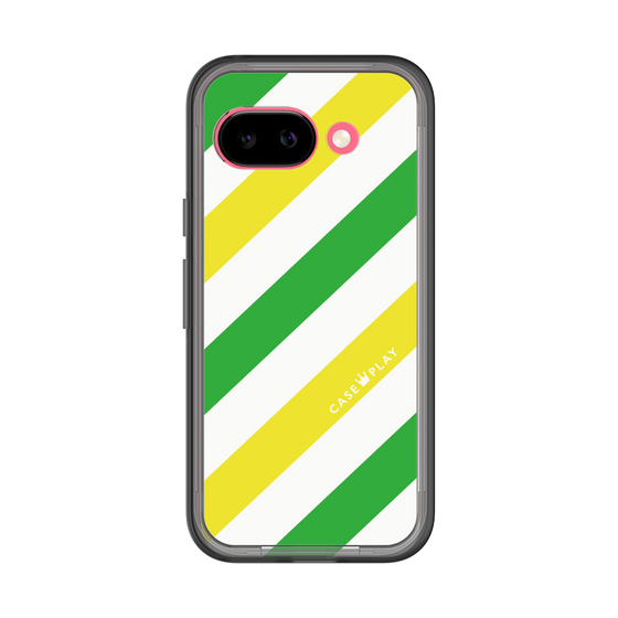 スリムプロテクションプレミアムケース［ Big Stripe - Green × Yellow ］